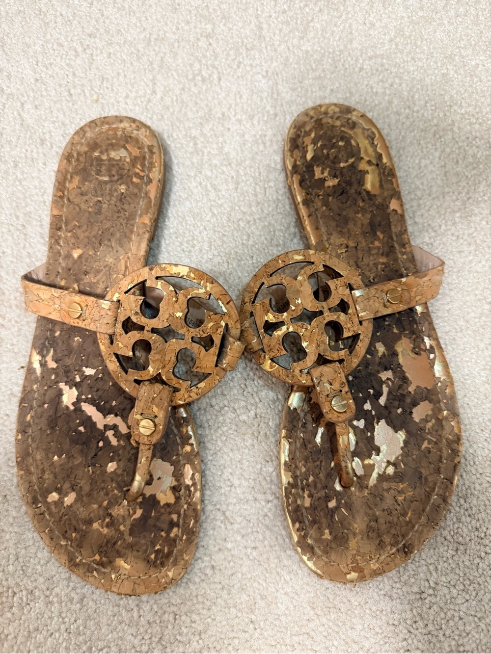 Tory Burch Thong Sandals 4 Pack - Black, Tan, Cork and Snake - Picture 4 of 9